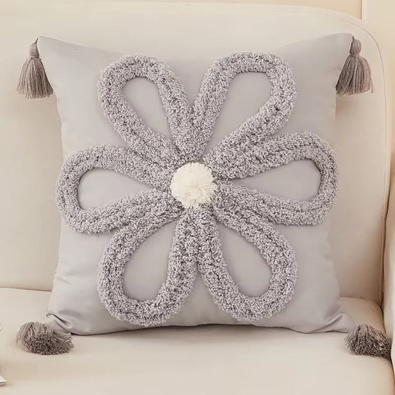 Bohemian Pillow Cases with Tassels - 45cm x 45cm with Fiber Insert