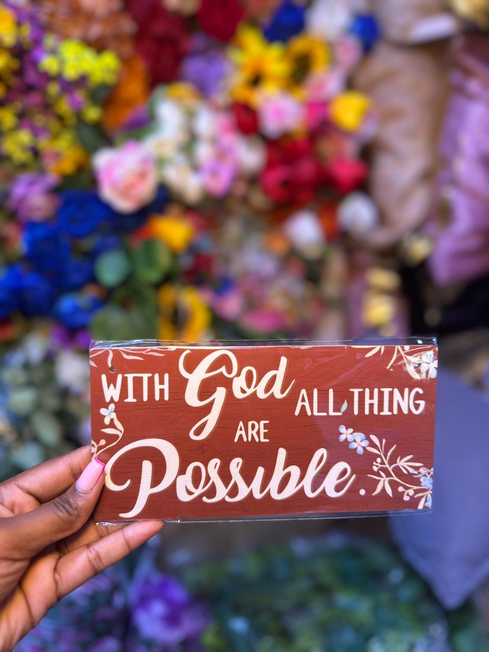 Christian Wall Hanging Sign with Rope