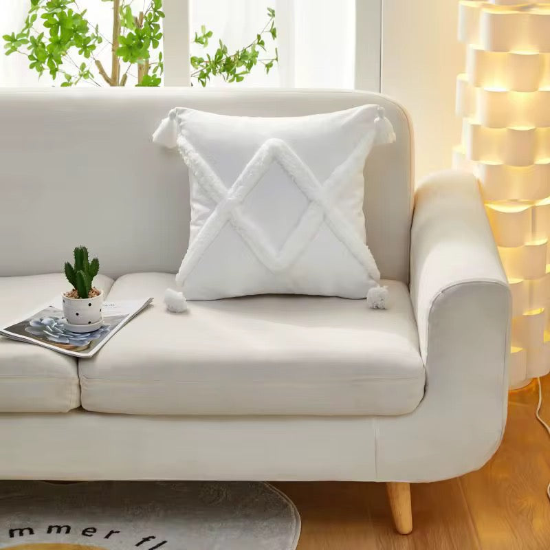 Bohemian Pillow Cases with Tassels - 45cm x 45cm with Fiber Insert