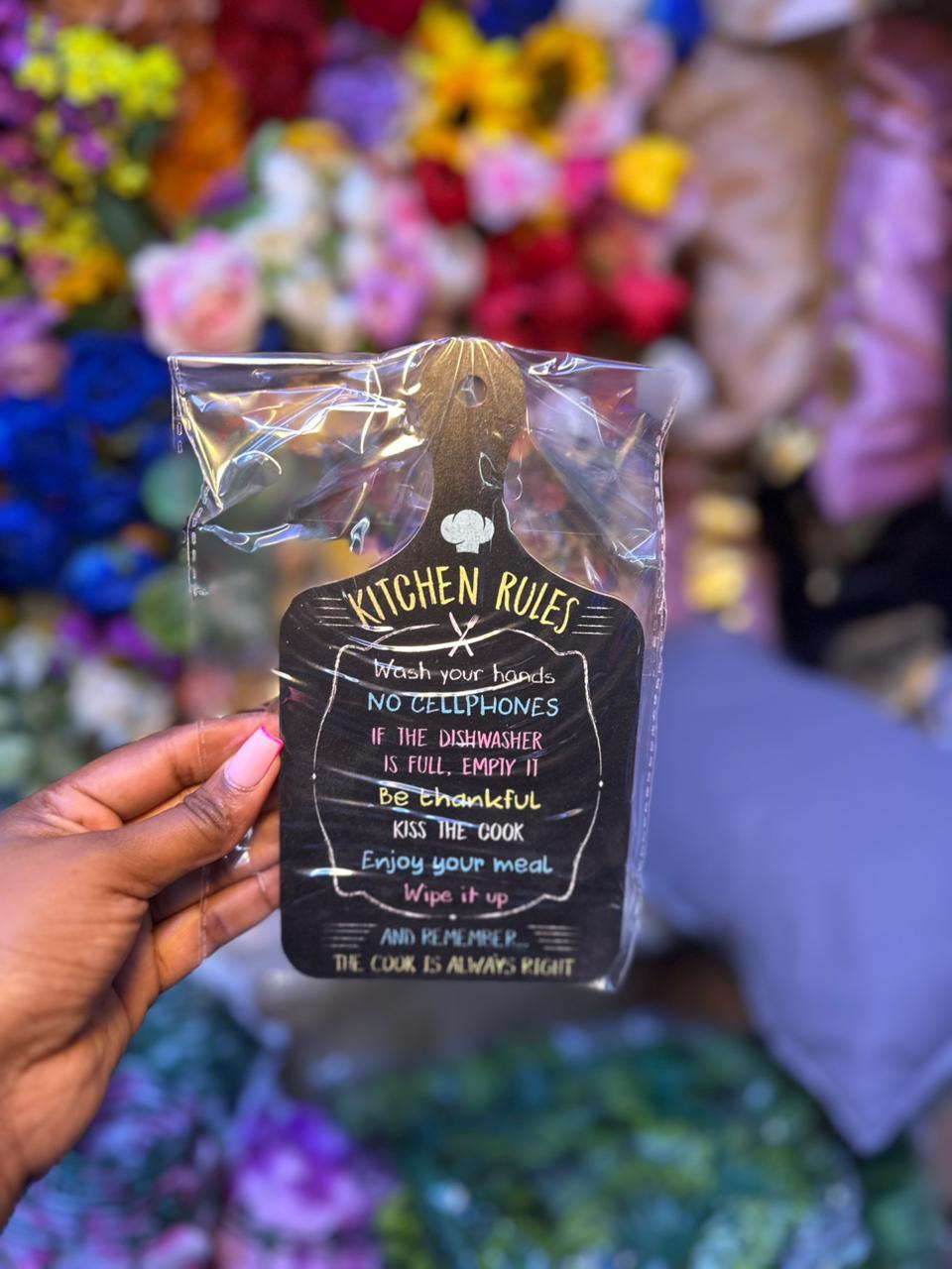 Kitchen Wall Hanging Sign with Rope - Chopping Board Shape