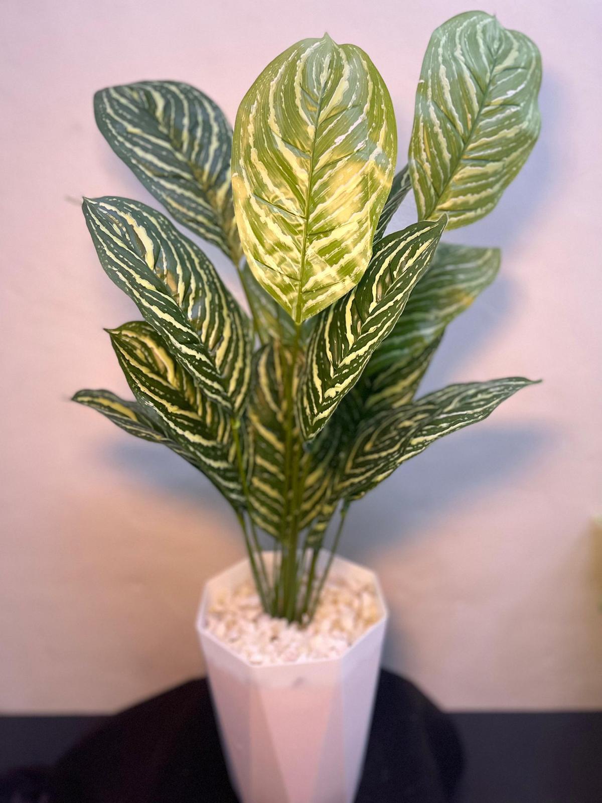 Artificial Plant 95cm with Vase and White Pebbles