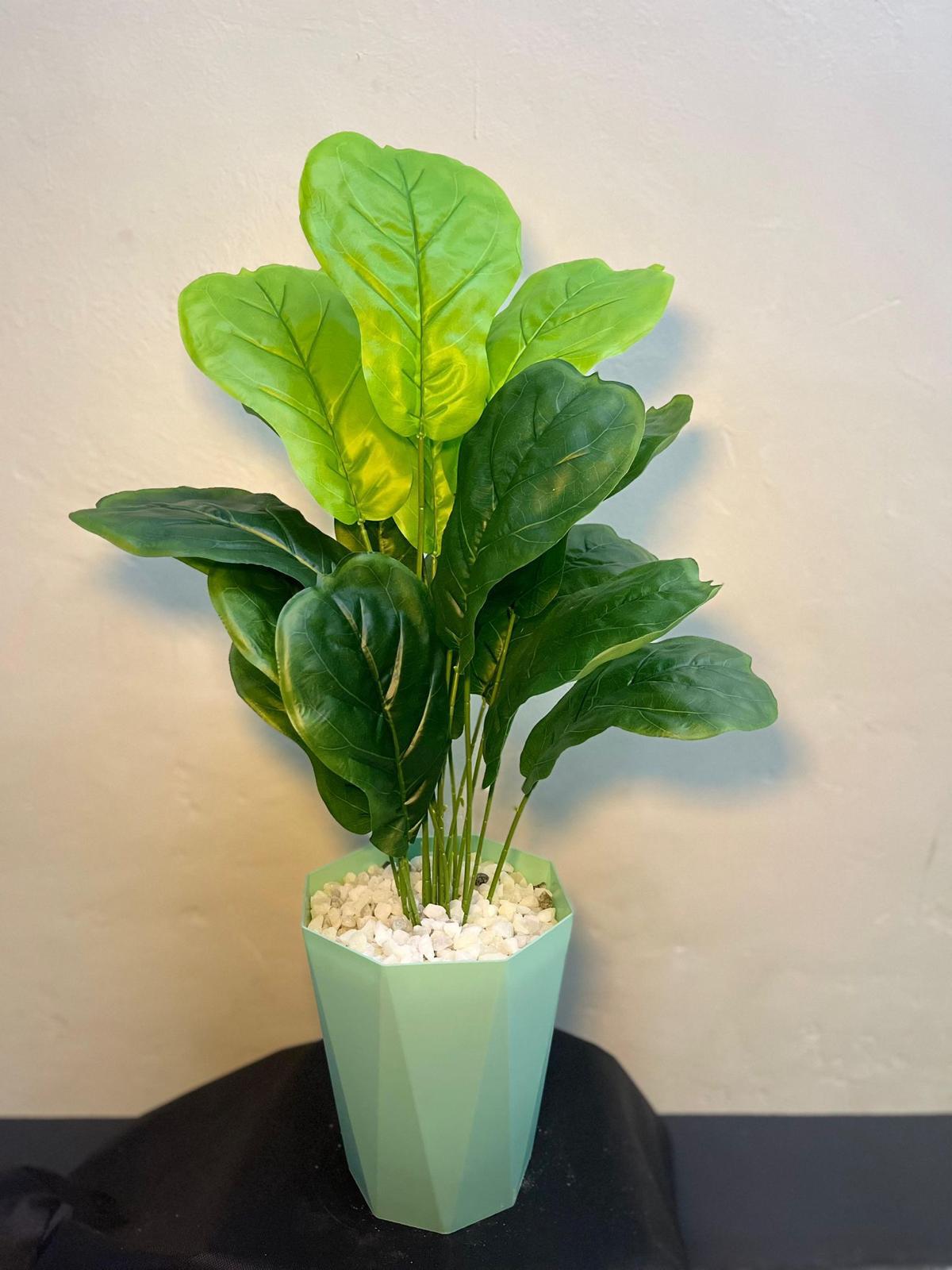 Artificial Plant 95cm with Vase and White Pebbles