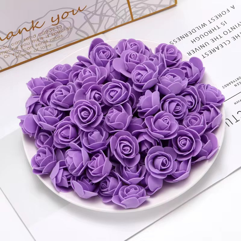 Mini Artificial Flower Rose Heads, Foam Artificial Rose for DIY Crafts Wedding Party Valentine's Day Festival Home Decoration