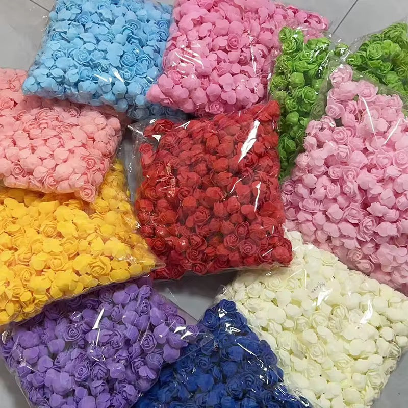 Mini Artificial Flower Rose Heads, Foam Artificial Rose for DIY Crafts Wedding Party Valentine's Day Festival Home Decoration