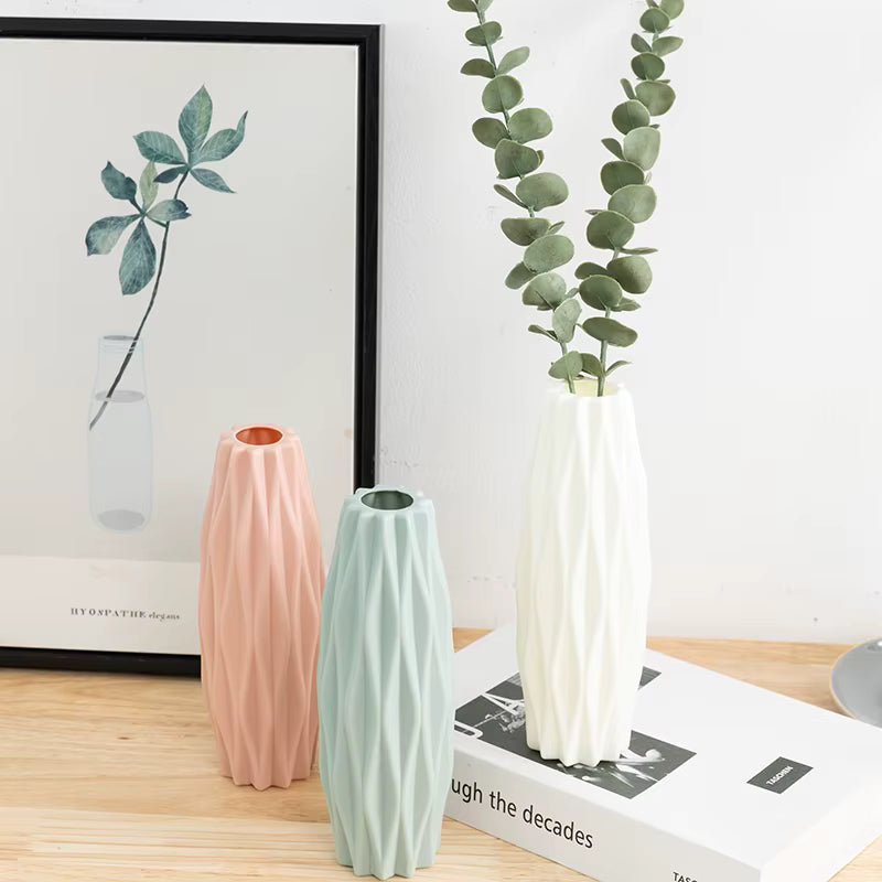 Cylindrical Plastic Vase 30cm - Modern Flower Vase