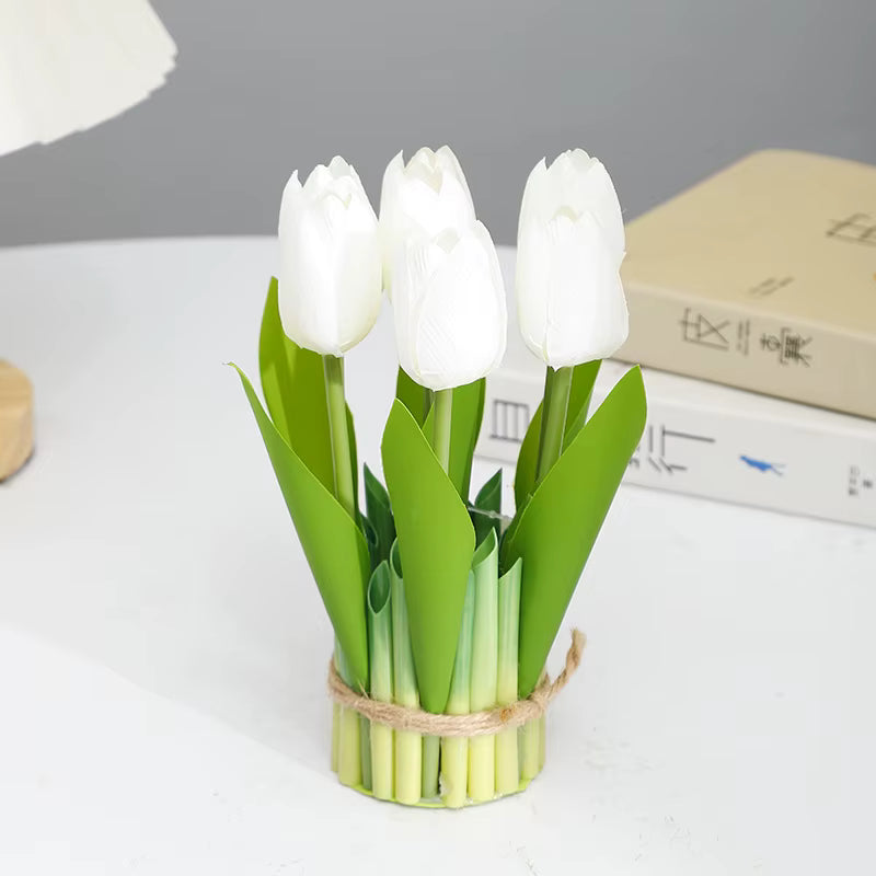 Handmade Silk Tulips 7-Piece Bouquet