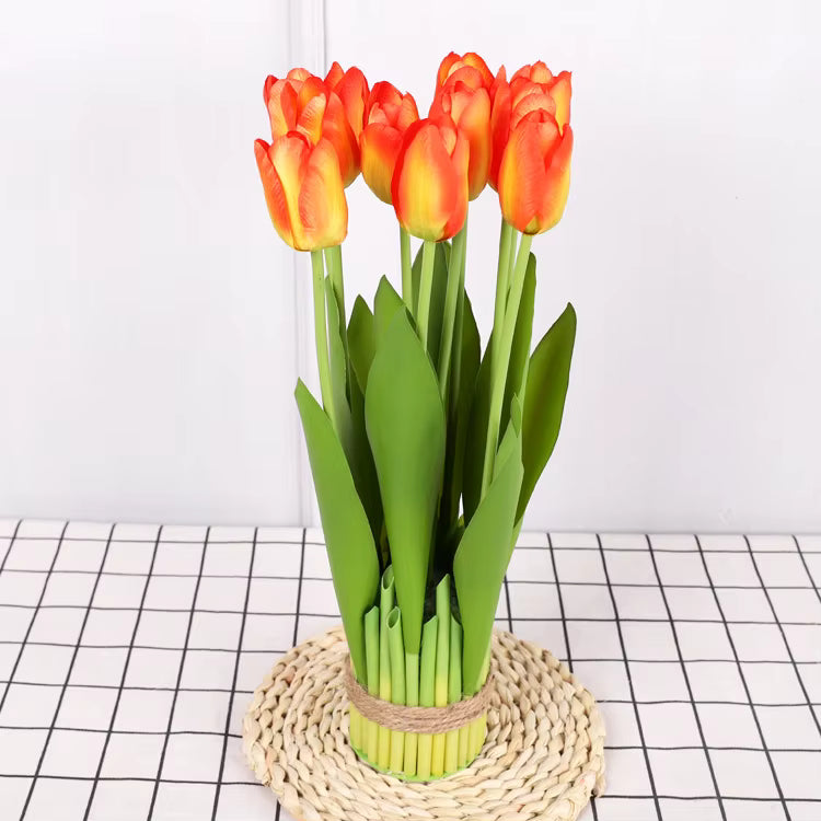 Handmade Silk Tulips 7-Piece Bouquet