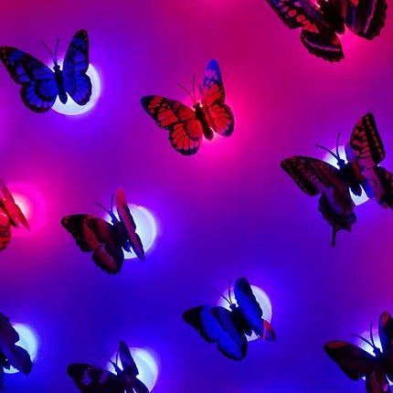 3D LED Butterfly Night Sticker
