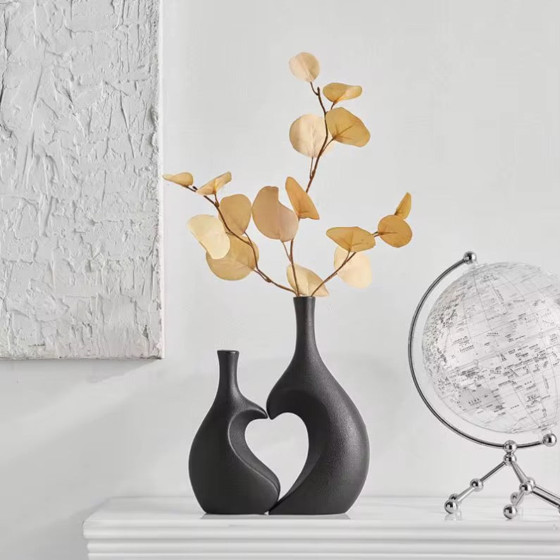 Heart Shaped Ceramic Vase for Artificial Flowers