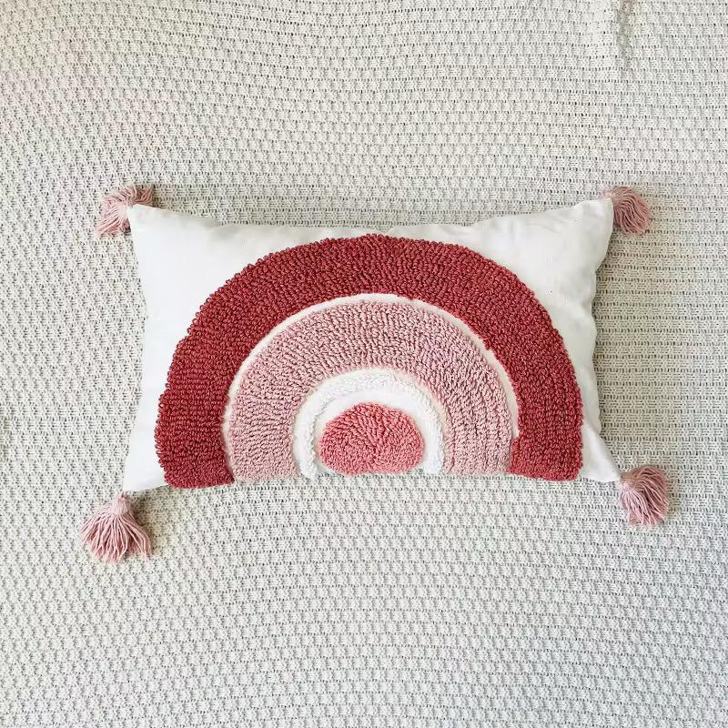 Bohemian Pink Pillow Case with Tassel