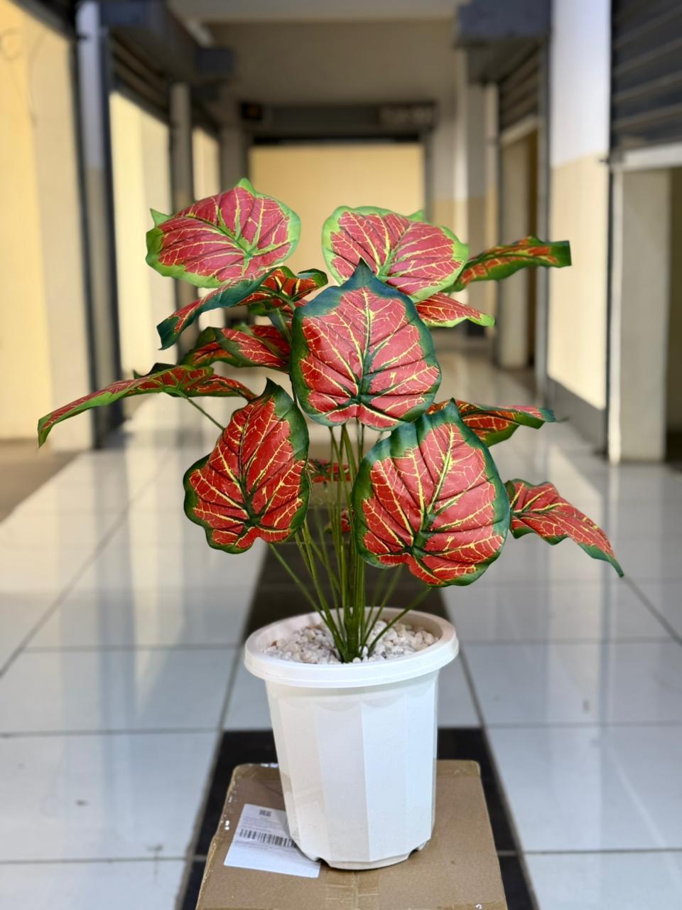 Artificial Plant 95cm with Vase and White Pebbles