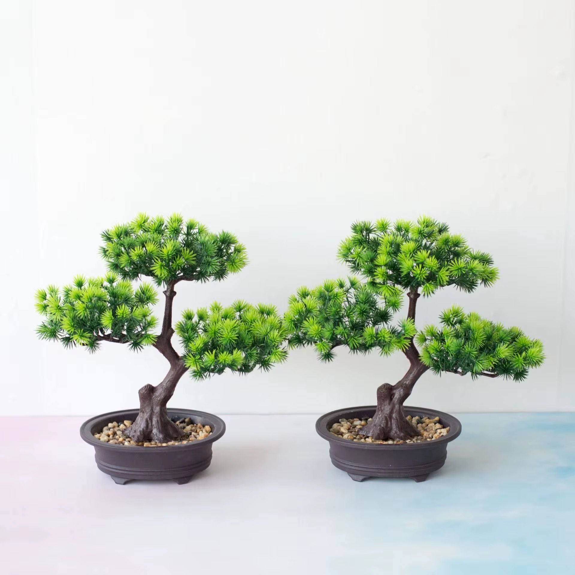 Artificial Bonsai Tree with Pebbles