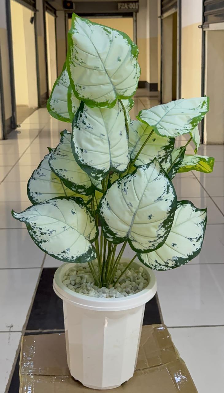 Artificial Plant 95cm with Vase and White Pebbles