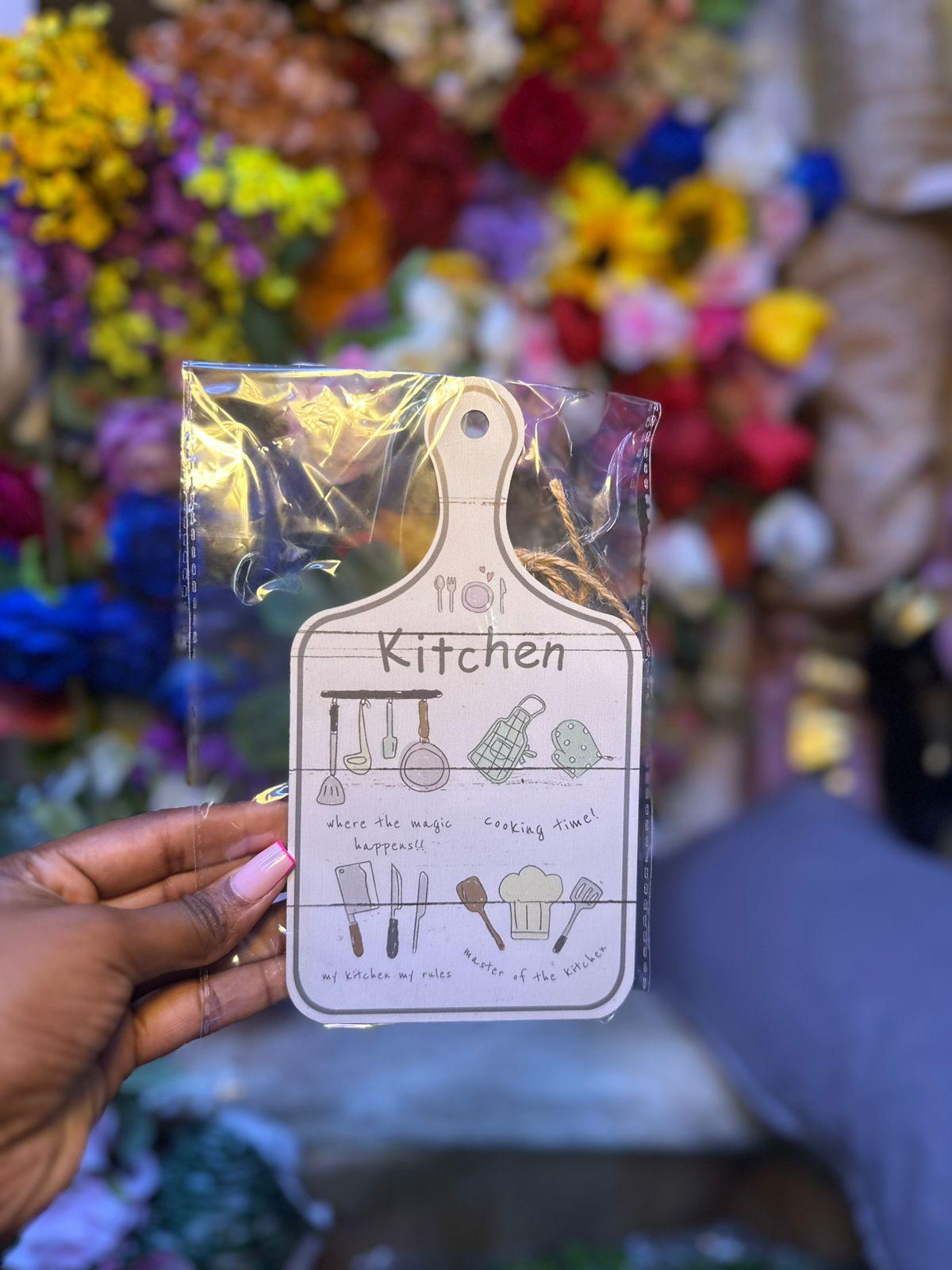 Kitchen Wall Hanging Sign with Rope - Chopping Board Shape