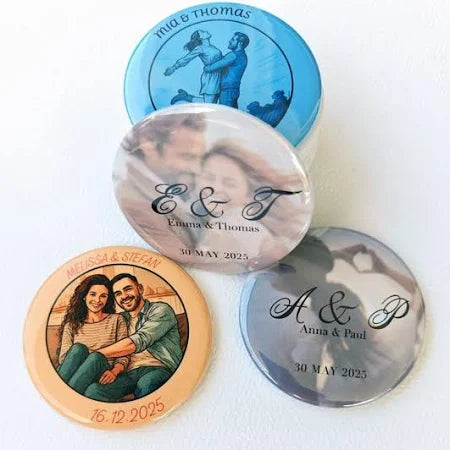 5pcs Circle Photo Fridge Magnets